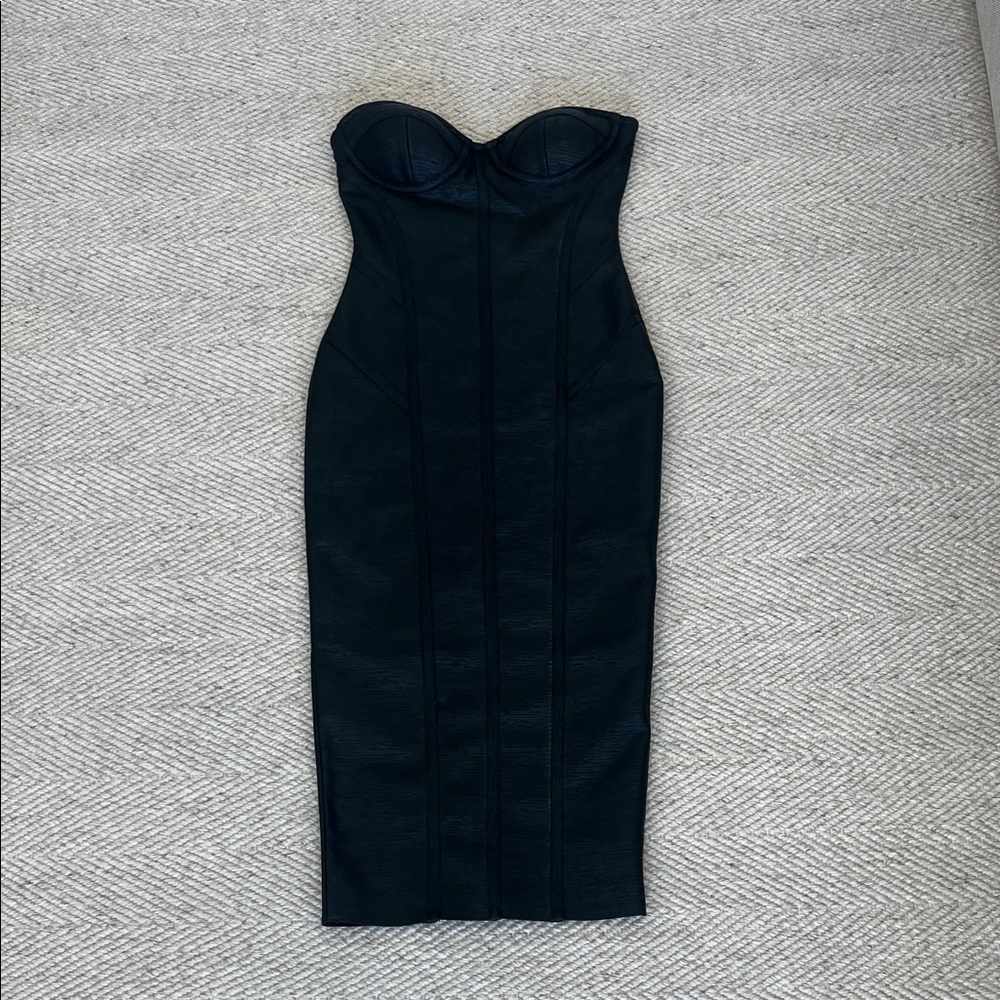 Retrofete Elegant Black Strapless Dress